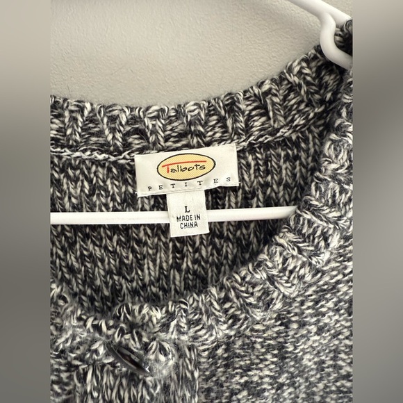 Talbots Knit Long Button Up Sweater Women’s SZ L Wool Cashmere Blend Warm Fall - Picture 2 of 8